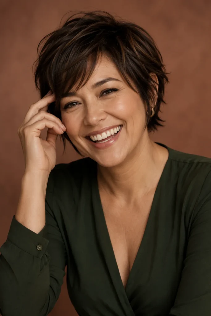 Piecey pixie bob hybrid haircut for women over 40