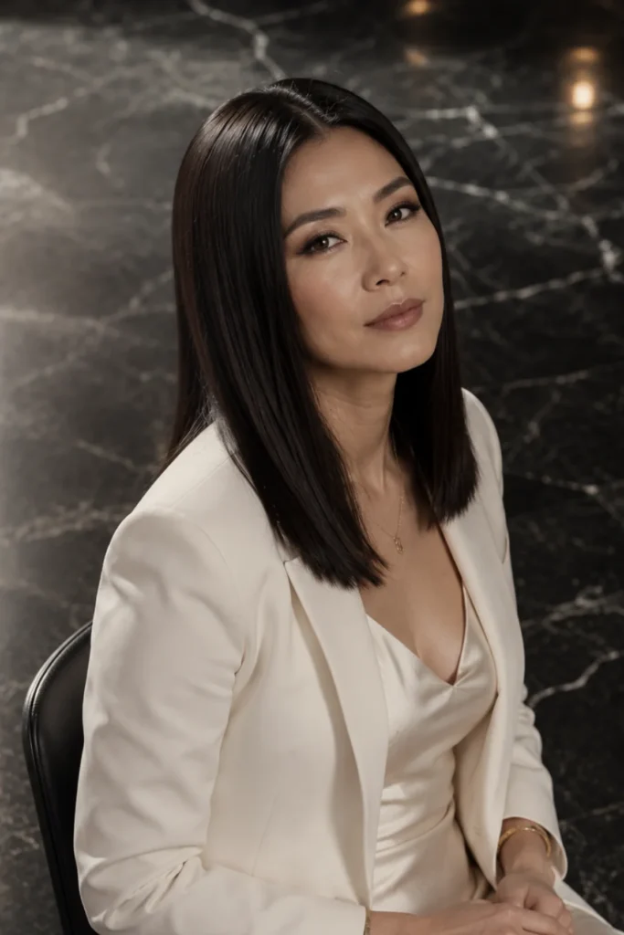 Sleek blunt lob haircut for women over 40