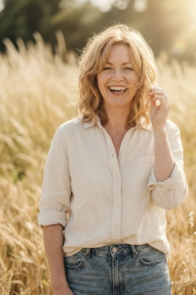 Wavy shag haircut with micro-layers for women over 40